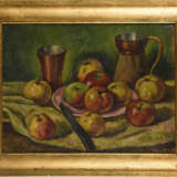 Undeutlich signiert: Stillleben mit Äpfeln - Foto 2