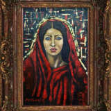 Kartina «Портрет женщины в красной шали», maslo, Реализм, Армения, 2021 г. - фото 2