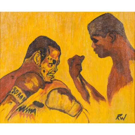 WELLER, RENÉ (geb. 1953, ehemaliger Boxchampion), "Boxkampf Muhammad Ali gegen Joe Frazier", - photo 1