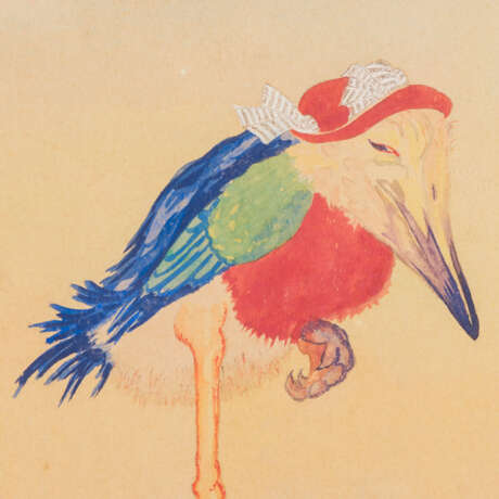 GRIMM, H., wohl Henriette (1894-1965), Illustration "Zwei Vögel mit Hut", - Foto 4