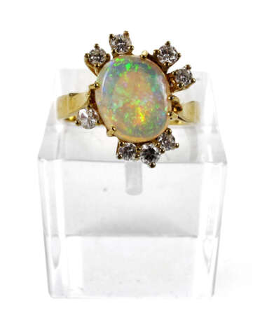 OPAL-DIAMANT-RING, 750 GELB- - Foto 1