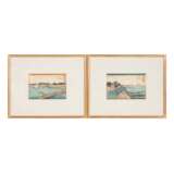 Paar HIROSHIGE Farbbholzschnitte, JAPAN, 1840er Jahre: - Foto 1