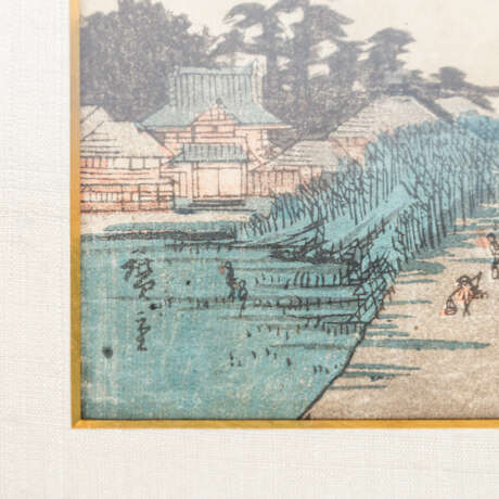 Paar HIROSHIGE Farbbholzschnitte, JAPAN, 1840er Jahre: - Foto 6