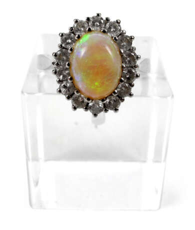 OPAL-DIAMANT-RING, 585WG - Foto 1