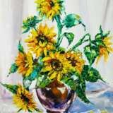 Соняхи Canvas on the subframe Oil painting Contemporary realism Flower still life Ukraine 2022 - photo 1