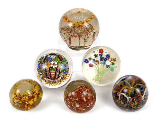 6 PAPERWEIGHTS, BLUMEN, HERZ - Foto 1