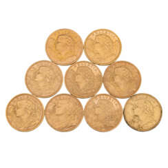Schweiz/GOLD - 9 x 20 Franken Vreneli,