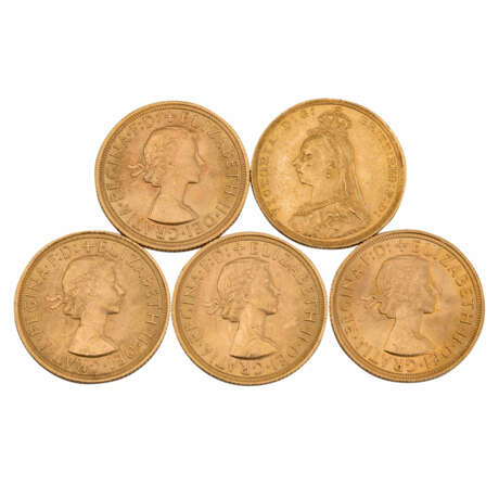 GB/GOLD - 5 x 1 Sovereign, - photo 1