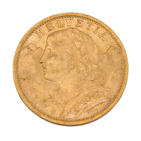 Schweiz/GOLD - 20 Franken Vreneli 1902 B, - photo 1