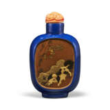 A SLIP DECORATED AND ENAMELED STONEWARE SNUFF BOTTLE - фото 1