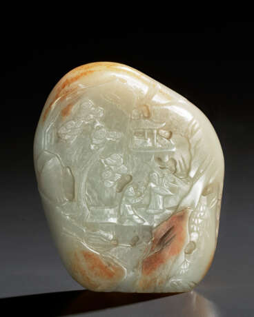 A WHITE AND RUSSET JADE BOULDER - Foto 1