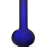 A LARGE BLUE GLASS BOTTLE VASE - photo 1