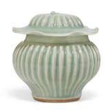 A SMALL LONGQUAN CELADON BALUSTER JAR AND COVER - photo 1