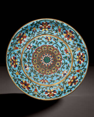 A SUPERB AND EXTREMELY RARE CLOISONN&#201; ENAMEL DISH - фото 1