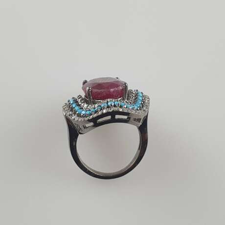 Rubin-Ring mit Diamanten - фото 8