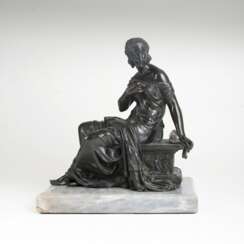 Bronze-Skulptur 'Sitzende Muse'. Moreau Mathurin, zugeschrieben