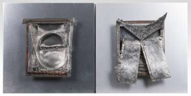 Paar Metall-Skulpturen 'Ohne Titel'. Thomann Ernst