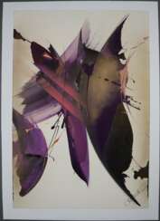 Drouillard, Girard Louis -"Ohne Titel", Acrylfarbe auf Papier, signiert, wohl 1980er Jahre, ca.56x81cm, ungerahmt, auf Unterlage befestigt, Gesamtmaße ca.64x90cm