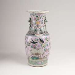 Kanton-Vase mit Blumen und Vögeln