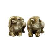 2 Netsuke aus Elfenbein. JAPAN, Meiji-Periode (1868-1912): - photo 4