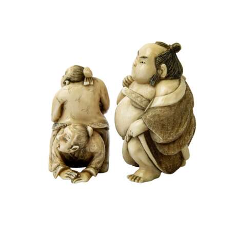 2 figürliche Netsuke aus Elfenbein. JAPAN, Meiji-Periode (1868-1912). - Foto 2