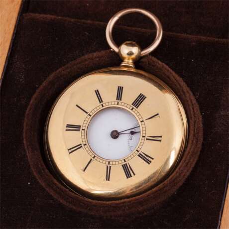 Золотые 3-крышечные карманные часы с гравированным двуглавым орлом в коробке - photo 6