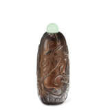 A DARK SMOKY-QUARTZ MELON-FORM SNUFF BOTTLE - Foto 3