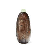 A DARK SMOKY-QUARTZ MELON-FORM SNUFF BOTTLE - Foto 4