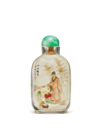 AN INSIDE-PAINTED CRYSTAL SNUFF BOTTLE - фото 1