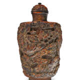 A LARGE CARVED BURLWOOD SNUFF BOTTLE - photo 1