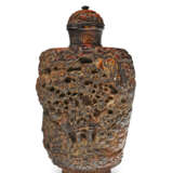 A LARGE CARVED BURLWOOD SNUFF BOTTLE - photo 2