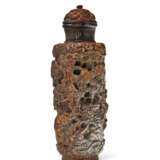 A LARGE CARVED BURLWOOD SNUFF BOTTLE - photo 4