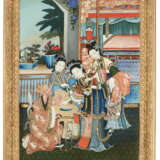 A CHINESE REVERSE-PAINTED GLASS PICTURE - photo 1
