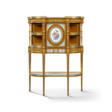 A RESTAURATION ORMOLU-MOUNTED SEVRES PORCELAIN, BOIS CITRONNIER, MAHOGANY AND EBONY-INLAID CABINET - Auktionsarchiv