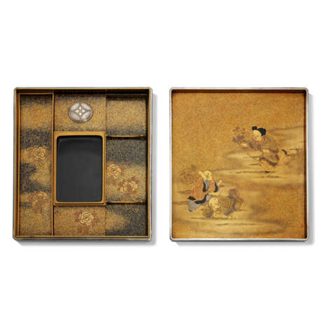 A JAPANESE LACQUER SUZURIBAKO DECORATED WITH A FAN - photo 4