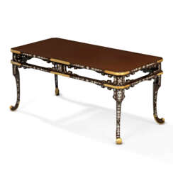 A JAPANESE INLAID BLACK LACQUER TABLE