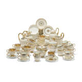 A SEVRES PORCELAIN WHITE AND GOLD COMPOSITE PART COFFEE-SERVICE 'GODRONNEE' - фото 1