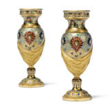 A PAIR OF FRENCH GILT-BRONZE AND CHAMPLEVE ENAMEL SPILL VASES - photo 3