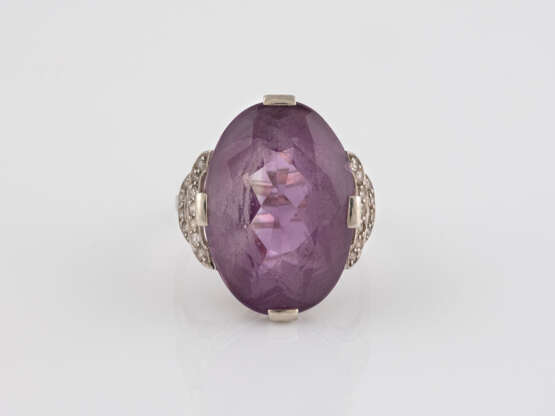 AMETHYST-RING MIT DIAMANTBESATZ - Foto 1