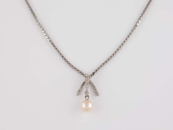 PERL-COLLIER MIT DIAMANTBESATZ - Foto 1