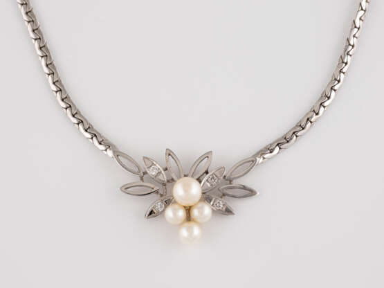 PERL-COLLIER MIT DIAMANTBESATZ - Foto 1