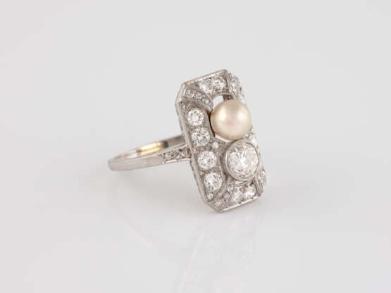 DIAMANT-RING MIT PERLE - Foto 1