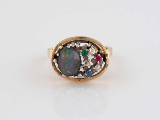 OPAL-RING MIT EDELSTEINBESATZ - Foto 1