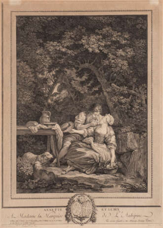 ZWEI GRAFIKEN NACH GEMÄLDEN VON PIERRE ANTOINE BAUDOUIN UND FRANCOIS BOUCHER - photo 1