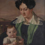 Gemälde paar: Porträt des Herrn. Porträt einer Dame mit Kind - Foto 4