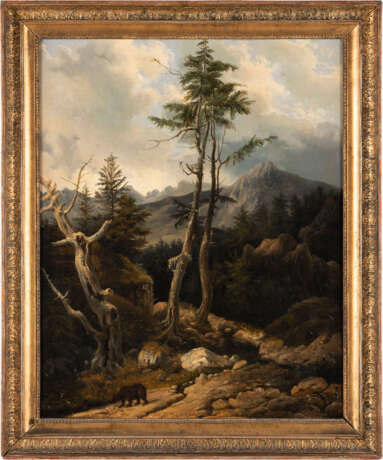 Berglandschaft mit einem Bären im Vordergrund - фото 2