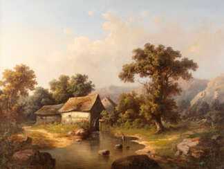 Landschaft mit Wassermühle