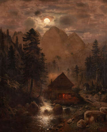 Romantische Gebirgslandschaft bei Mondlicht (1871) - Foto 1