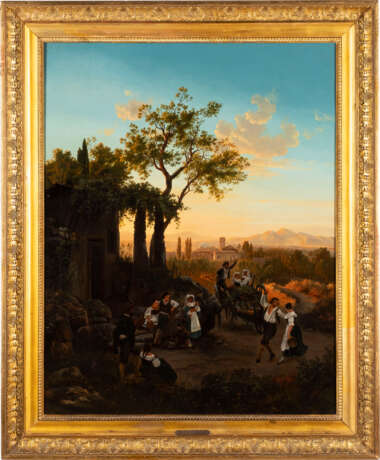 Italienische Landschaft mit rastenden und tanzenden Bauern (1851) - Foto 2