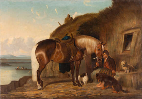 Knabe mit Pferd und Hunden - Foto 1